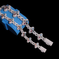 Pulsera de trébol marquesa multicolor con diamantes de laboratorio e infinito – Oro de 14k