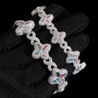 Pulsera de trébol marquesa multicolor con diamantes de laboratorio e infinito – Oro de 14k