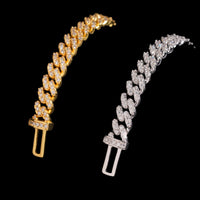 Pulsera con eslabones cubanos engastados a mano de 6 mm con diamantes de laboratorio – Oro de 14k