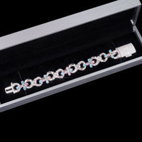 Pulsera de Oro de 14k con Diamantes de Laboratorio en Cruz Infinita Multicolor