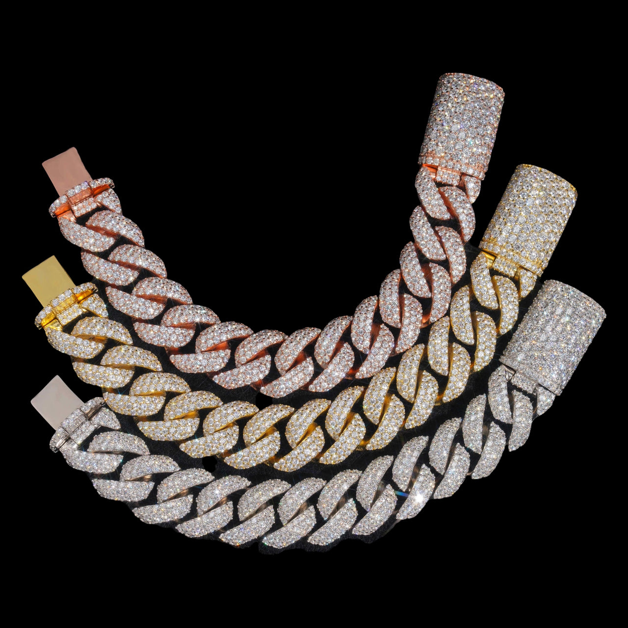 Pulsera Cubana Miami maciza de 20 mm, eslabones gruesos, diamantes de laboratorio – Oro de 14k
