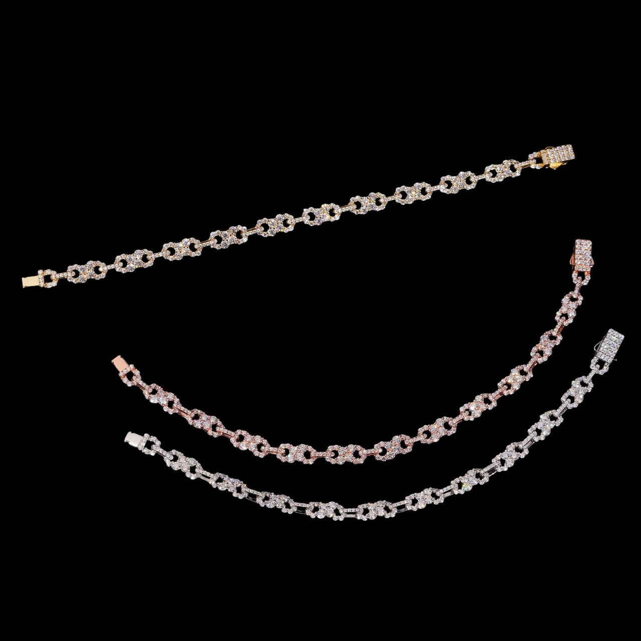Pulsera de diamantes de laboratorio Infinity pequeña - Oro de 14k AÑADIR TAMAÑO DE LA CADENA
