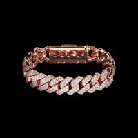 Pulsera de eslabones cubanos Miami de 12 mm y 2 hileras con diamantes de laboratorio – Oro de 14k REPARAR ESTO