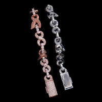 Pulsera de oro de 14k con diamante de laboratorio Infinito Alado