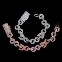 Pulsera de oro de 14k con diamante de laboratorio Infinito Alado