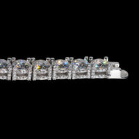 Pulsera de tenis con halo de diamantes de laboratorio – Oro de 14k