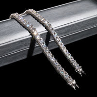 Pulsera de tenis con halo de diamantes de laboratorio – Oro de 14k
