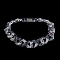 Brazalete Infinito de Diamantes Negros de Laboratorio Azules – Oro de 14k