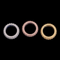 Anillo de eternidad pavé completo con diamantes creados en laboratorio – Oro de 14k