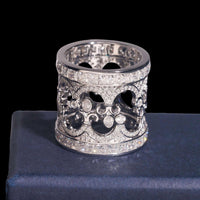 Anillo de diamantes de laboratorio pavé de corona – Oro de 14k