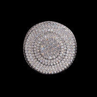 Anillo con cúpula de pavé de círculos concéntricos grandes con diamante de laboratorio – Oro de 14k