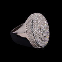 Anillo con cúpula de pavé de círculos concéntricos grandes con diamante de laboratorio – Oro de 14k