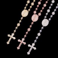 Collar Rosario de Bolas Pavé con Diamantes de Laboratorio – Oro de 14k