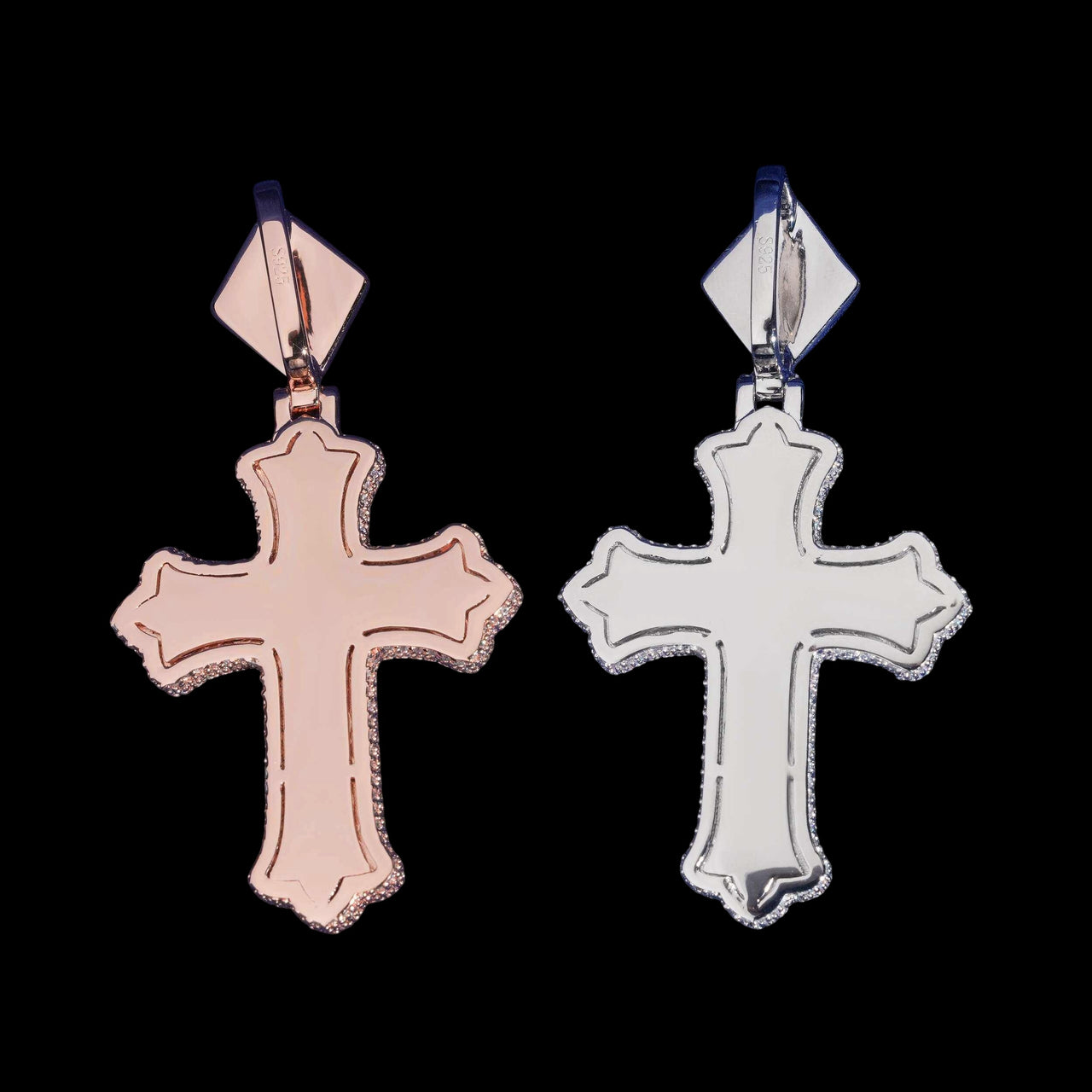 Dije de cruz multicolor con diamante de laboratorio – Oro de 14k