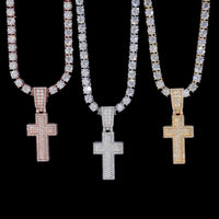Colgante Cruz con Diamantes de Laboratorio – Oro de 14k