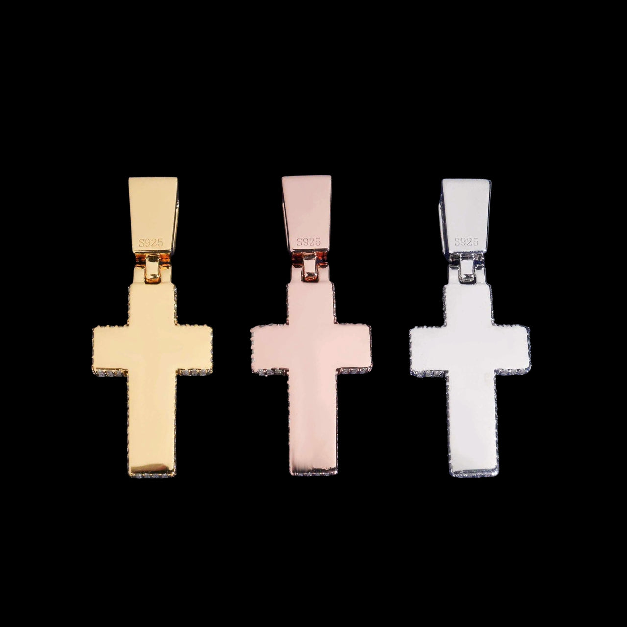 Colgante Cruz con Diamantes de Laboratorio – Oro de 14k