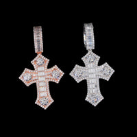 Colgante Cruz de Puntero Diamante Creado en Laboratorio – Oro de 14k