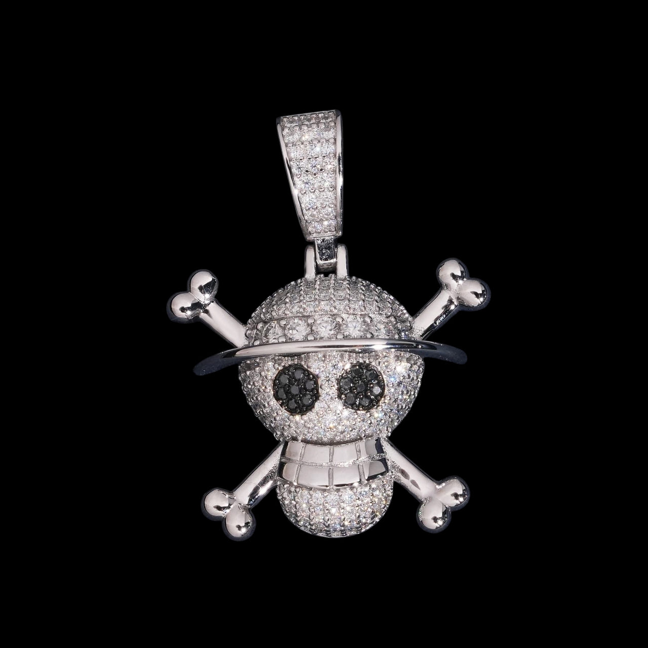 Colgante Calavera Sombrero de Paja Diamante de Laboratorio – Oro de 14k