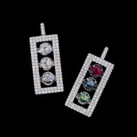 Colgante semáforo con diamante cultivado – Oro de 14k