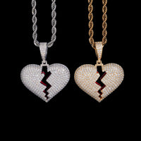 Colgante Corazón Roto Diamante de Laboratorio – Oro de 14k