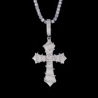 Dije Calavera con Cruz Diamante de Laboratorio – Oro de 14k