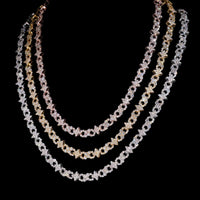 Collar Pavé de Eslabones Infinitos con Estrella – Oro de 14k