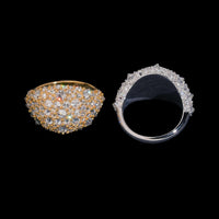 Anillo cúpula pavé invertida con diamante creado en laboratorio – Oro de 14k