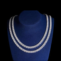 Square Link Full Pavé Tennis Chain Necklace – 14k Gold