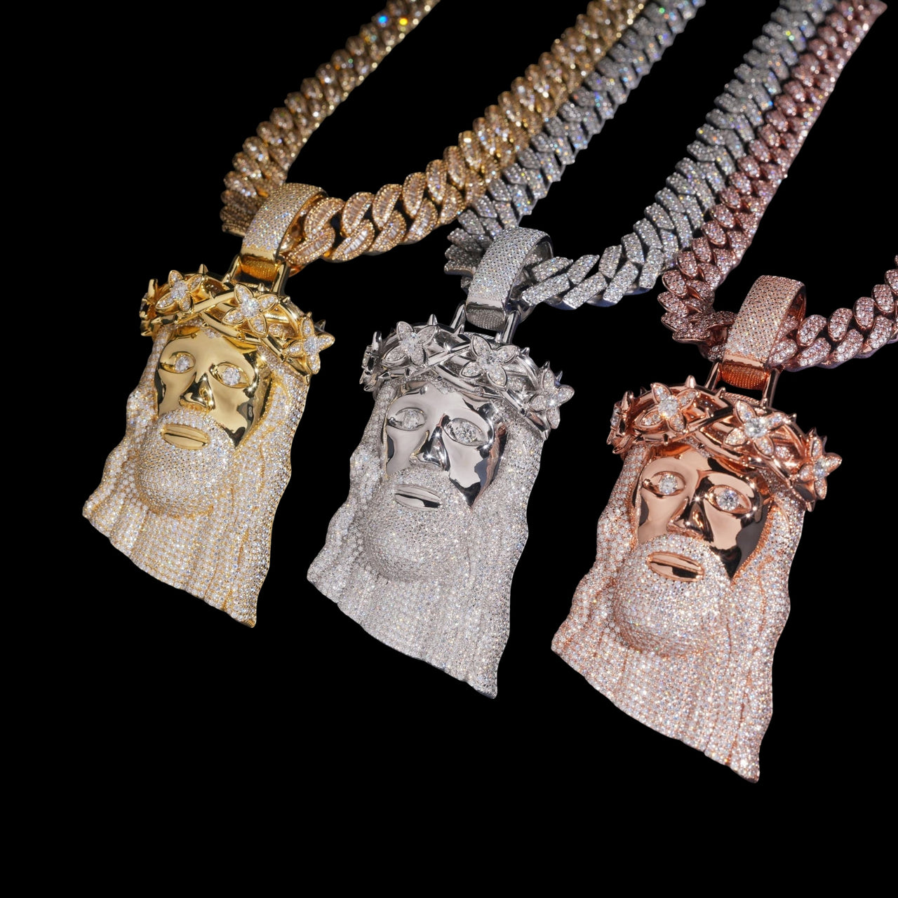 Colgante Jesus Piece con diamante cultivado – Oro de 14k