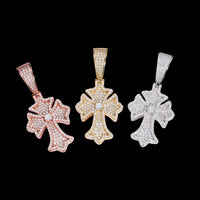 Colgante Cruz con Diamantes de Laboratorio – Oro de 14k