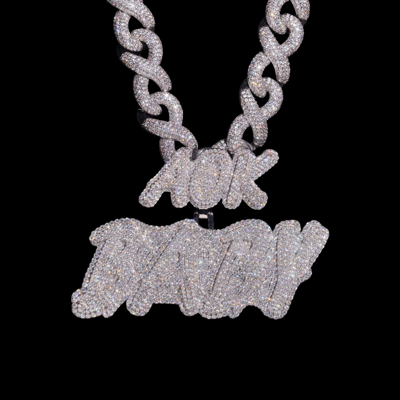 Colgante de placa con nombre personalizado sólido de 3.5 pulgadas con diamante de laboratorio – Oro de 14k
