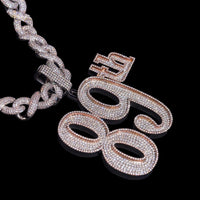 Colgante personalizado de 3.5 pulgadas con diamante de laboratorio – Oro de 14k