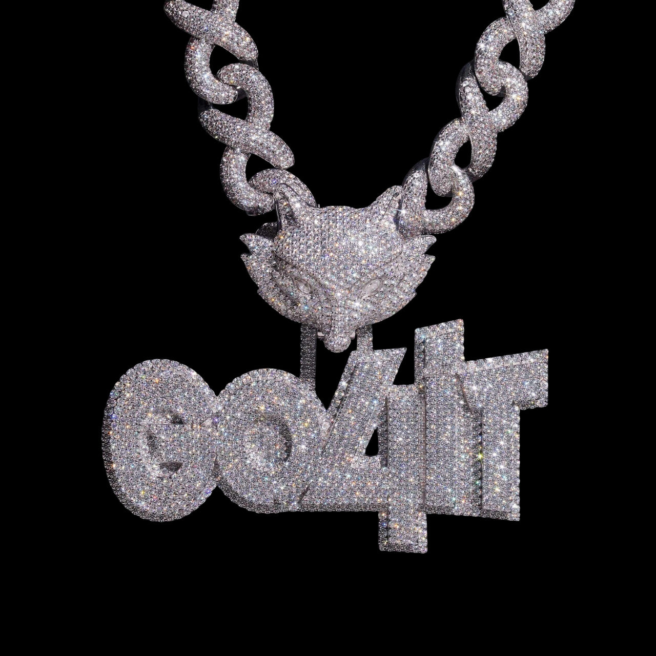 Colgante personalizado de diamante de laboratorio de 3.5 pulgadas – Oro de 14k