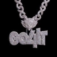 Colgante personalizado de diamante de laboratorio de 3.5 pulgadas – Oro de 14k