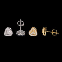 Pendientes de Tachuela Corazón Pavé de Diamantes Creados en Laboratorio – Oro de 14k