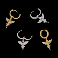 Pendientes de aro Angel Pavé con diamantes de laboratorio – Oro de 14k