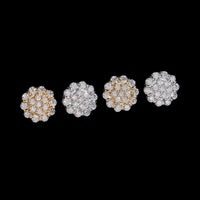 Pendientes de botón con forma de racimo, pavé redondo, diamante de laboratorio – oro de 14k