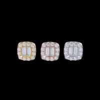 Pendientes Cuadrados Pavé Doble Baguette de Diamantes Creados en Laboratorio – Oro de 14k