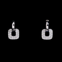 Aretes de aro cuadrados pavé con diamante de laboratorio – Oro de 14k