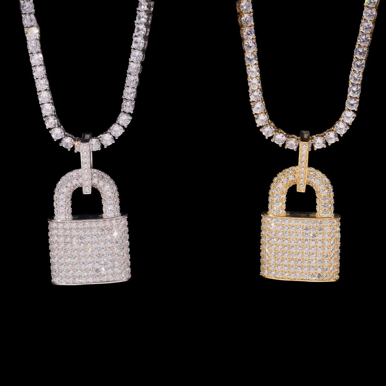 Dije de candado con diamante de laboratorio – Oro de 14k