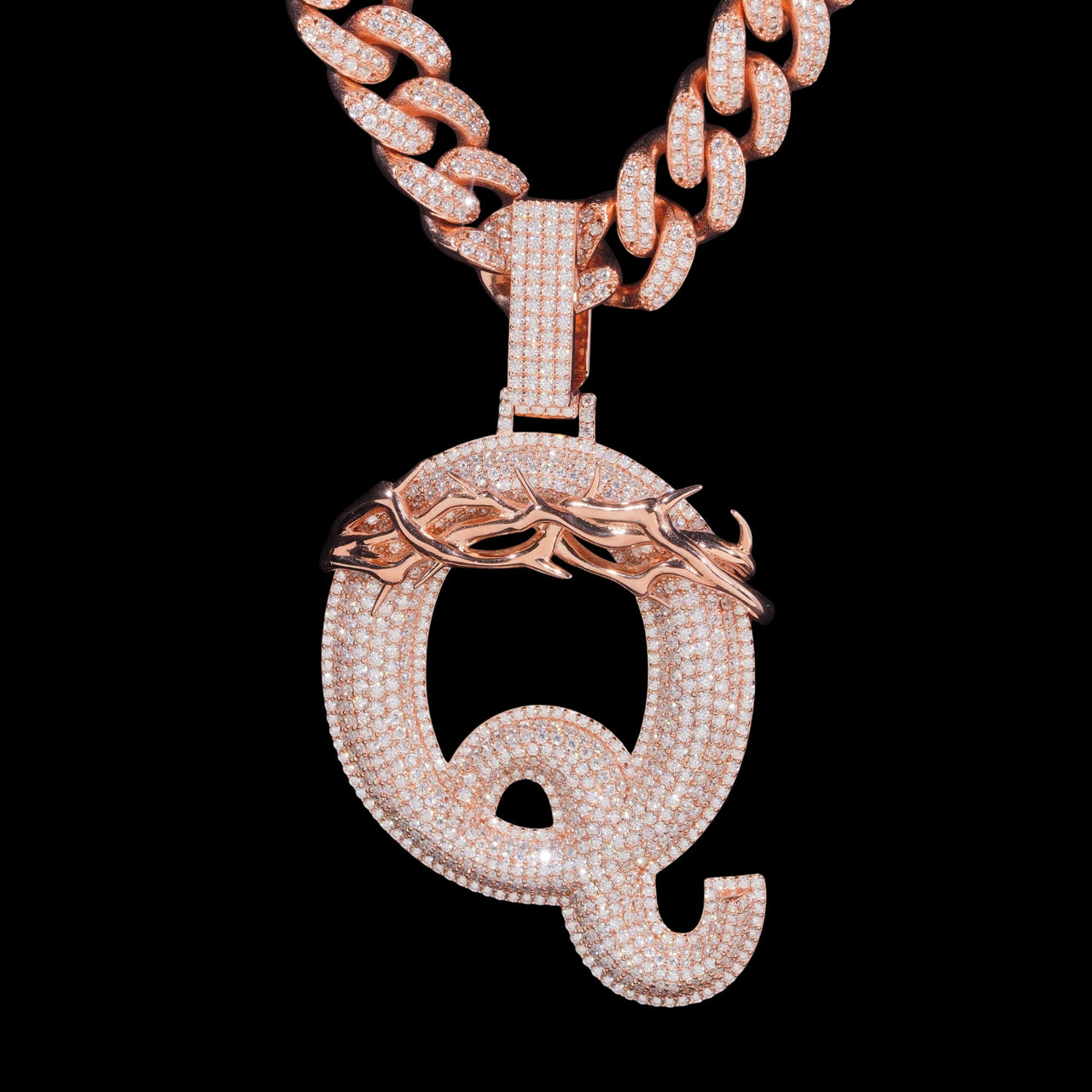 Colgante con letras personalizadas de diamantes de laboratorio – Oro de 14k