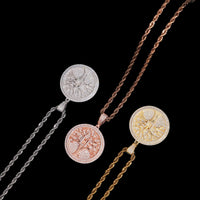 Colgante Árbol de la Vida con Diamante Creado en Laboratorio - Oro de 14k