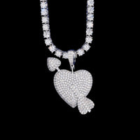 Colgante Corazón Flecha Diamante Creado en Laboratorio – Oro de 14k