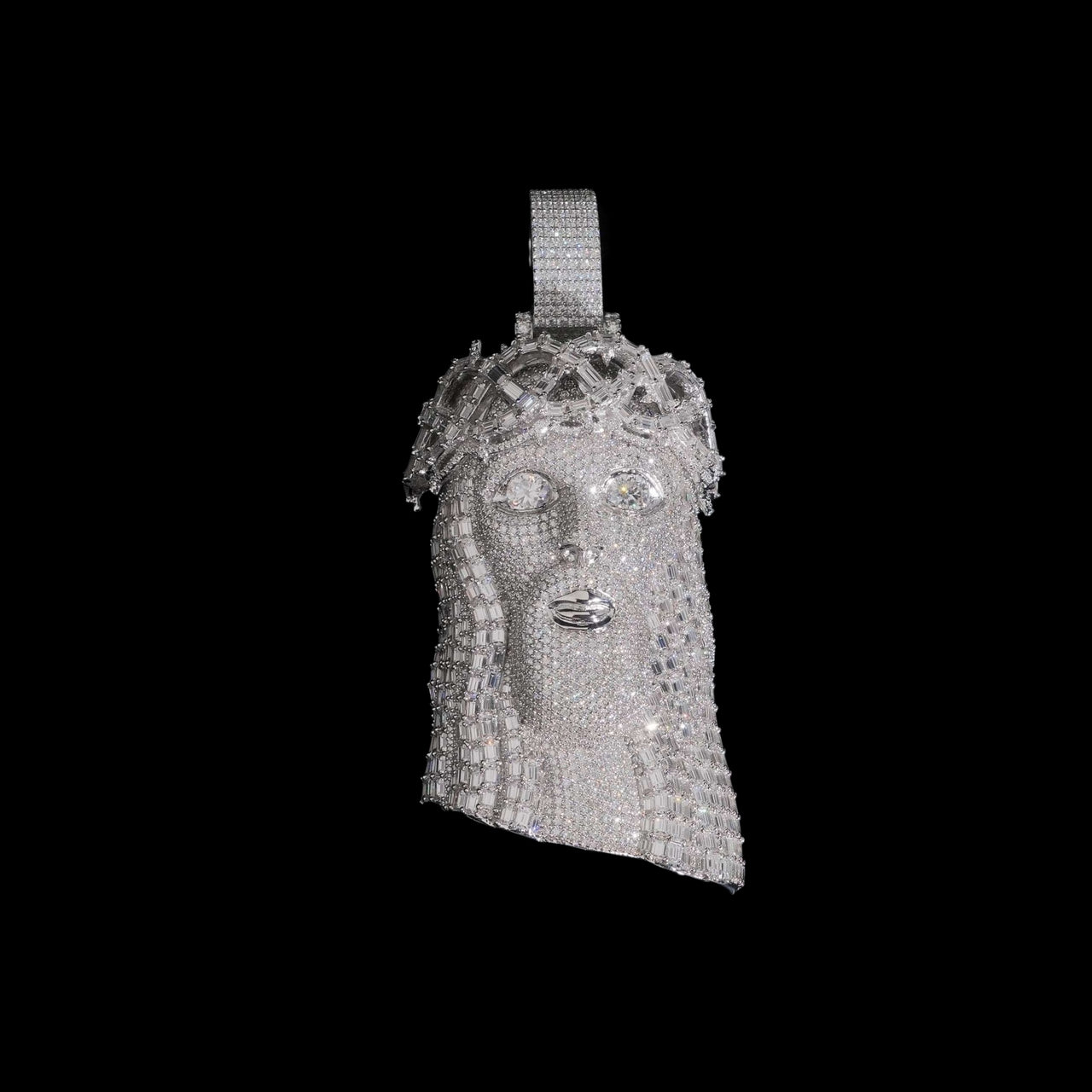 Colgante de Jesús Corona de Espinas con Diamantes Creados en Laboratorio – Oro de 14k