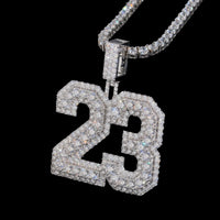 Colgante Sólido Número 23 Personalizado Diamante de Laboratorio – Oro de 14k