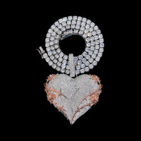 Colgante Corazón Rosa con Espinas Diamante Cultivado – Oro 14k