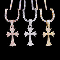 Colgante Cruz Grande Diamante de Laboratorio – Oro de 14k