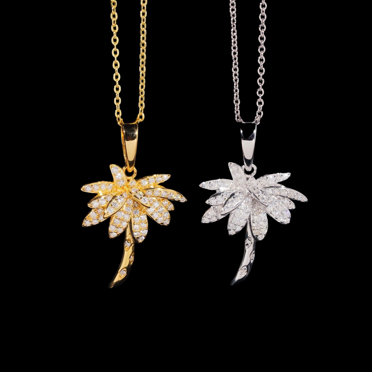 Dije de Palma con Diamante de Laboratorio – Oro de 14k