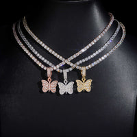 Colgante de Mariposa Baguette con Diamantes de Laboratorio – Oro de 14k