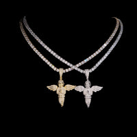 Colgante Ángel Rezando con Diamante de Laboratorio – Oro de 14k